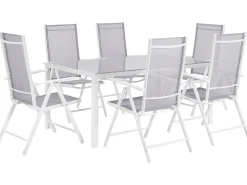 Set da pranzo da giardino 6 posti CATANIA Metallo Grigio