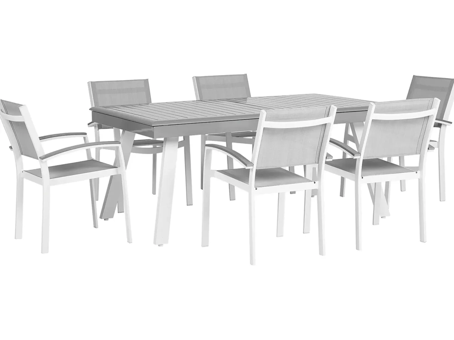 Set da pranzo da giardino 6 posti PERETA Metallo Grigio