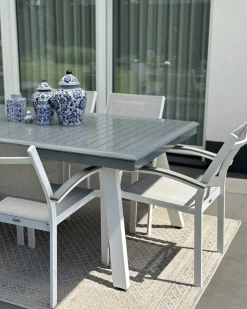 Set da pranzo da giardino 6 posti PERETA Metallo Grigio