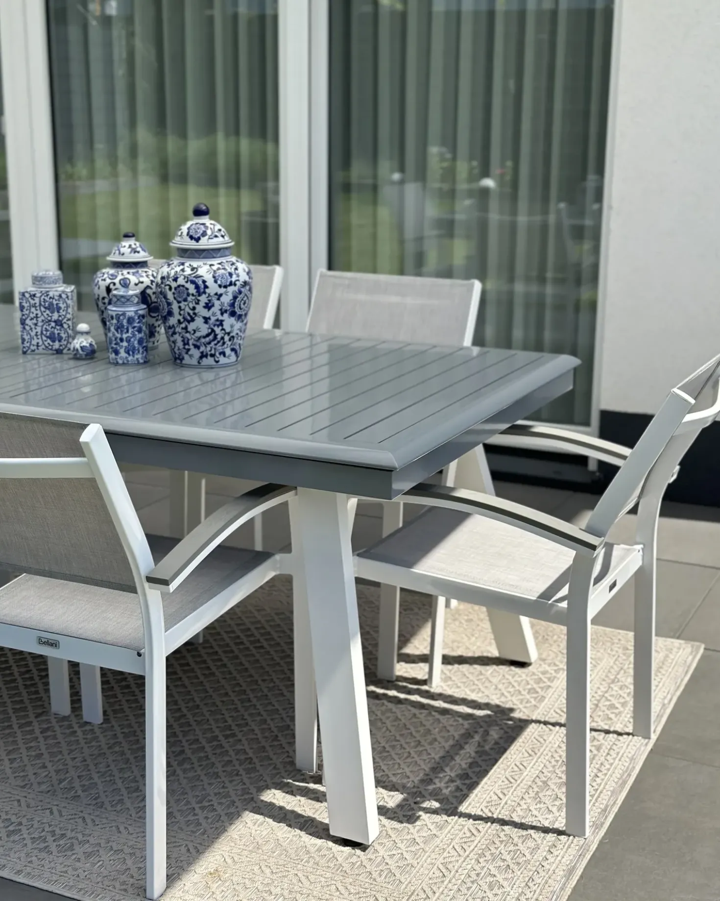 Set da pranzo da giardino 6 posti PERETA Metallo Grigio