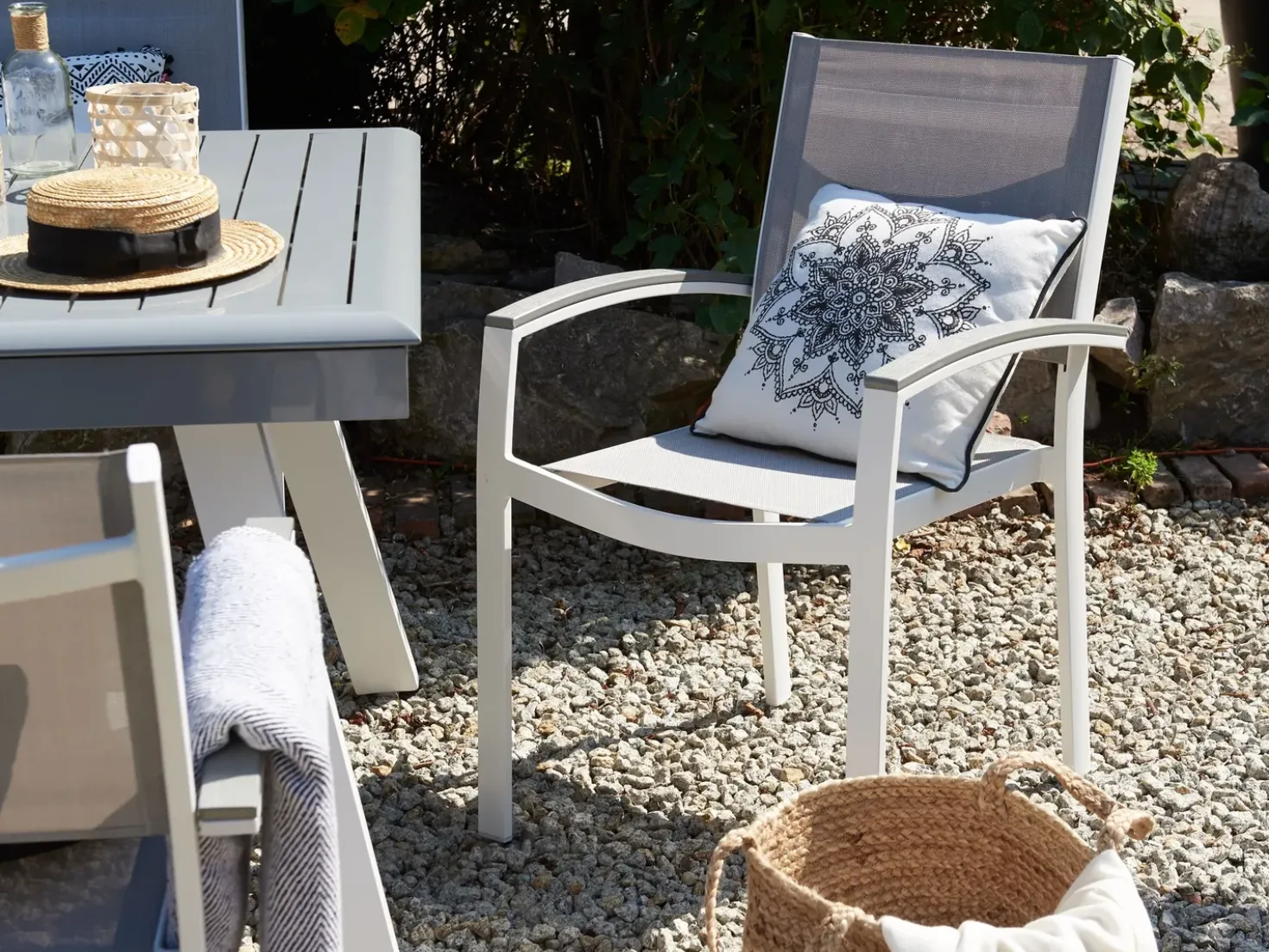 Set da pranzo da giardino 6 posti PERETA Metallo Grigio