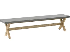 Set da pranzo da giardino con panche 6 posti OLBIA Cemento Grigio