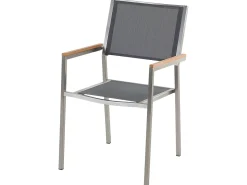 Set da pranzo da giardino 4 posti MALETTO/GROSSETO Metallo Effetto marmo Grigio