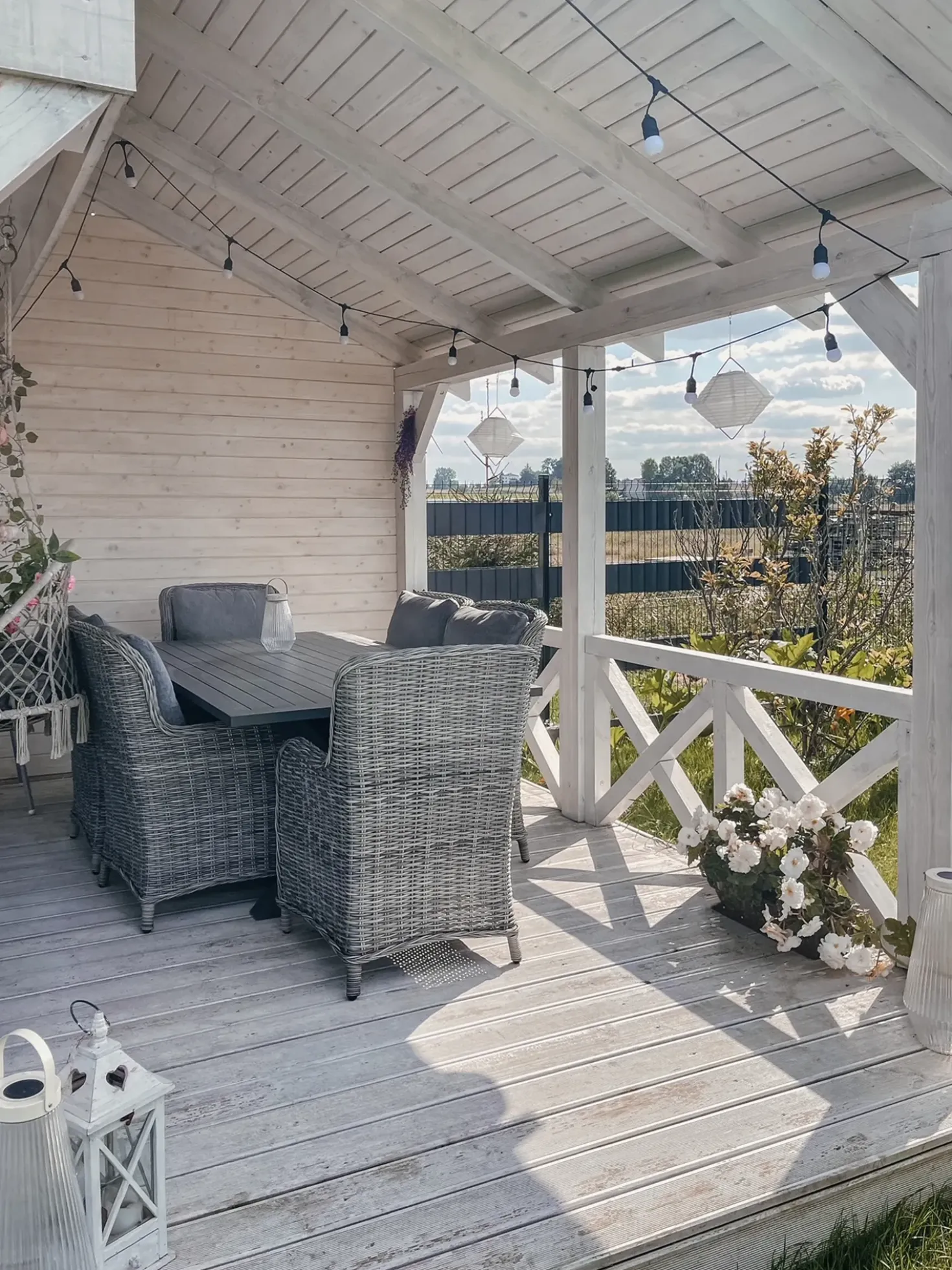 Set da pranzo da giardino 6 posti CASCAIS con cuscini Rattan sintetico (PE) Grigio