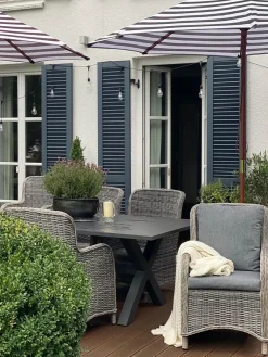 Set da pranzo da giardino 6 posti CASCAIS con cuscini Rattan sintetico (PE) Grigio