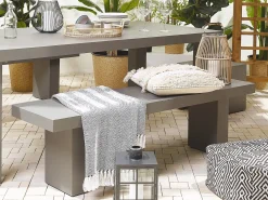 Set da pranzo da giardino con panche 4 posti TARANTO Cemento Grigio