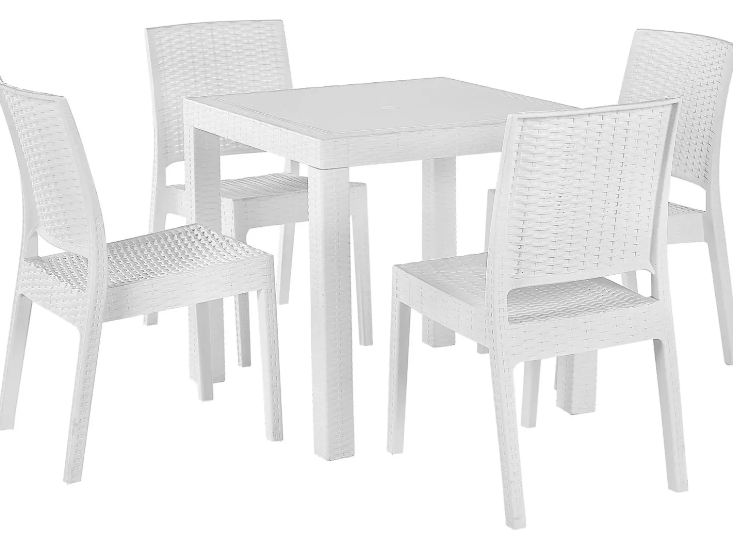 Set da pranzo da giardino 4 posti FOSSANO Bianco
