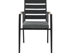 Set da pranzo da giardino 6 posti VALCANETTO/TAVIANO Metallo Nero
