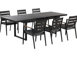 Set da pranzo da giardino 6 posti VALCANETTO/TAVIANO Metallo Nero