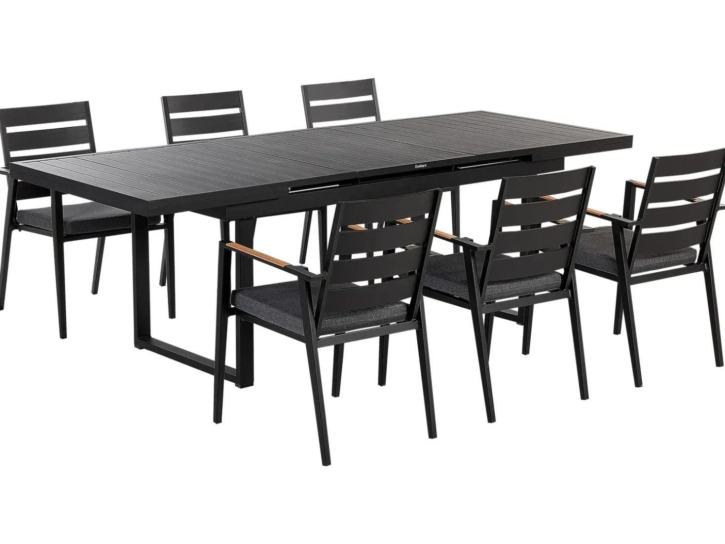 Set da pranzo da giardino 6 posti VALCANETTO/TAVIANO Metallo Nero