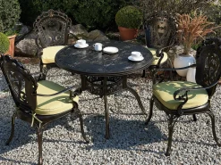 Set da pranzo da giardino 4 posti SAPRI con cuscini Metallo Marrone scuro