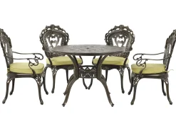 Set da pranzo da giardino 4 posti SAPRI con cuscini Metallo Marrone scuro