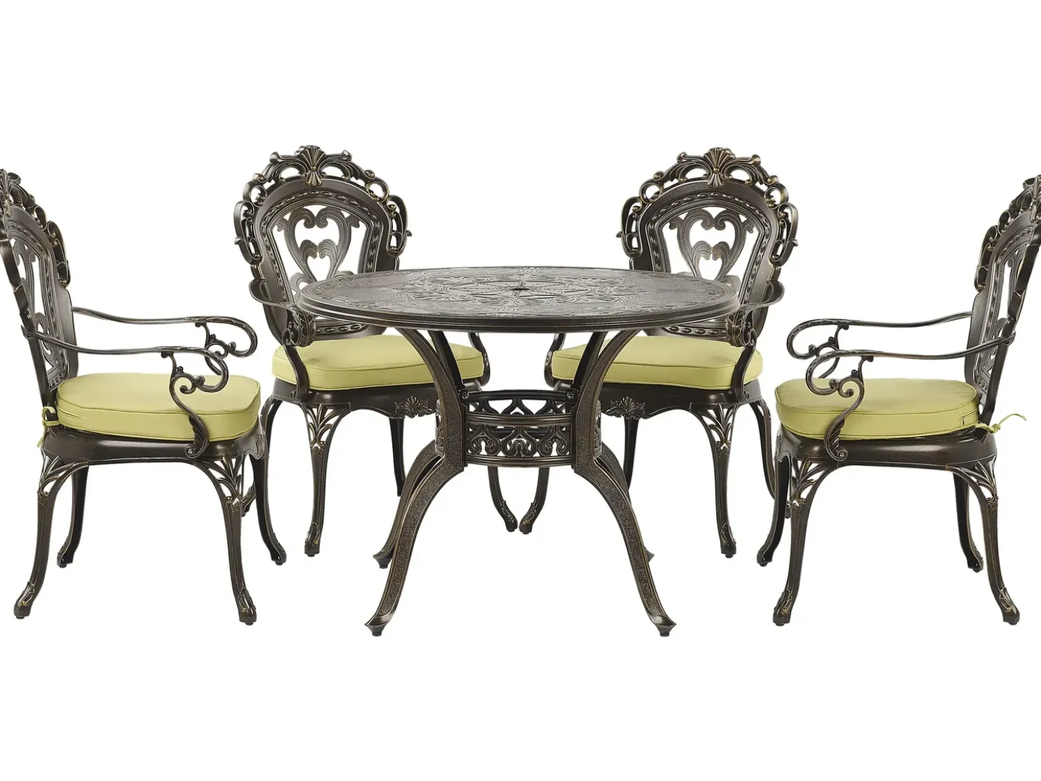 Set da pranzo da giardino 4 posti SAPRI con cuscini Metallo Marrone scuro