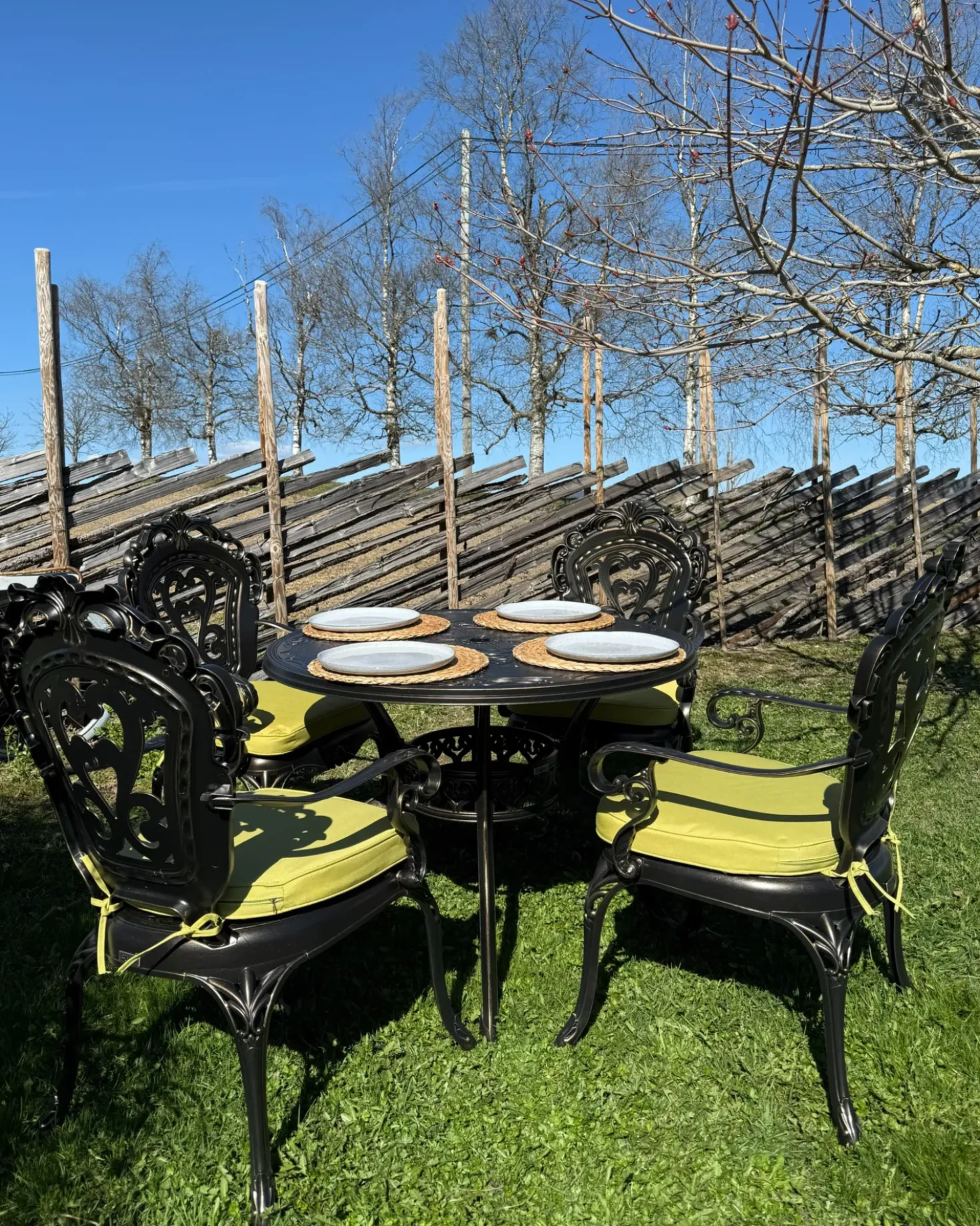 Set da pranzo da giardino 4 posti SAPRI con cuscini Metallo Marrone scuro