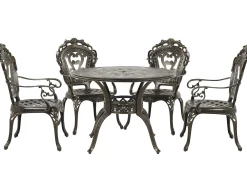 Set da pranzo da giardino 4 posti SAPRI con cuscini Metallo Marrone scuro