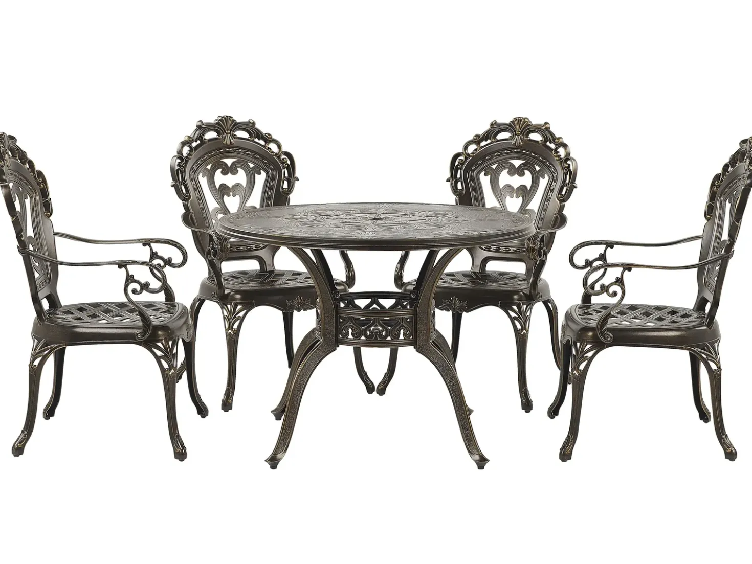 Set da pranzo da giardino 4 posti SAPRI con cuscini Metallo Marrone scuro