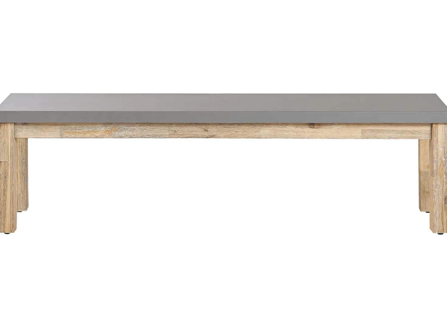 Set da pranzo da giardino con panche e sgabelli 8 posti OSTUNI Cemento Grigio