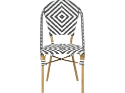 Set da pranzo da giardino 4 posti RIFREDDO Rattan sintetico (PE) Nero/Bianco