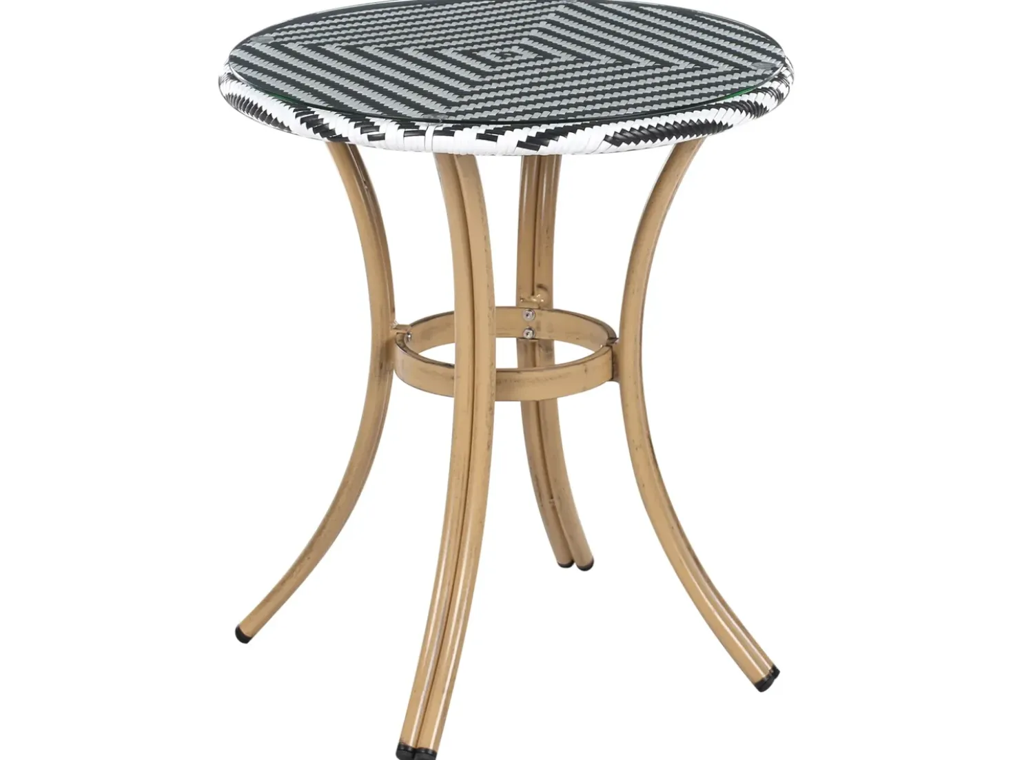 Set da pranzo da giardino 4 posti RIFREDDO Rattan sintetico (PE) Nero/Bianco