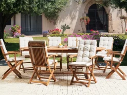 Set da pranzo da giardino 8 posti MAUI PREMIUM Legno d'acacia Beige chiaro