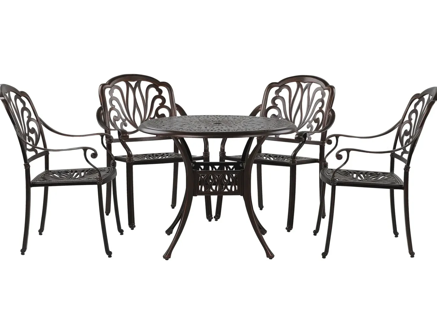 Set da pranzo da giardino 4 posti ANCONA con cuscini Metallo Marrone scuro