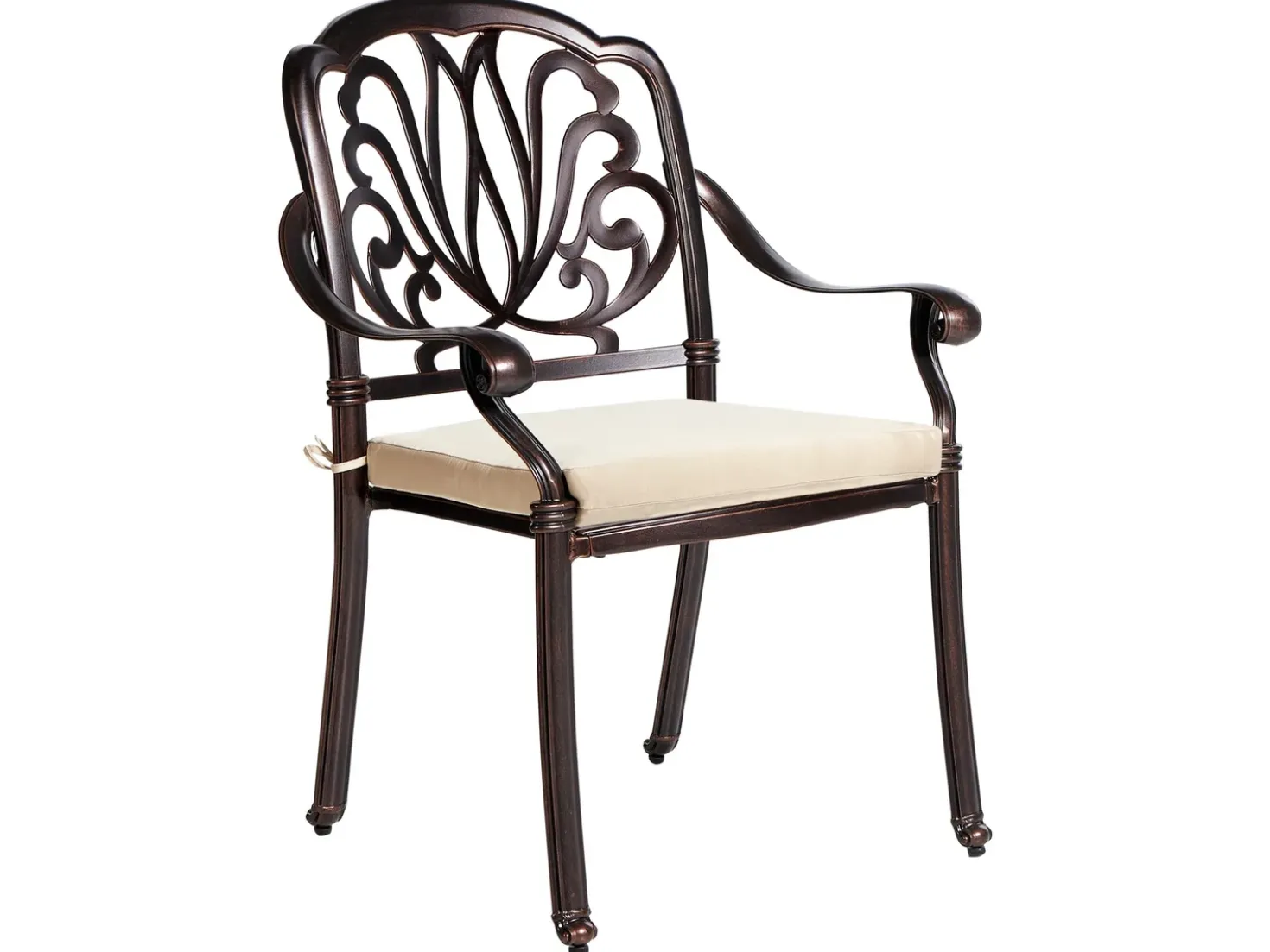 Set da pranzo da giardino 4 posti ANCONA con cuscini Metallo Marrone scuro