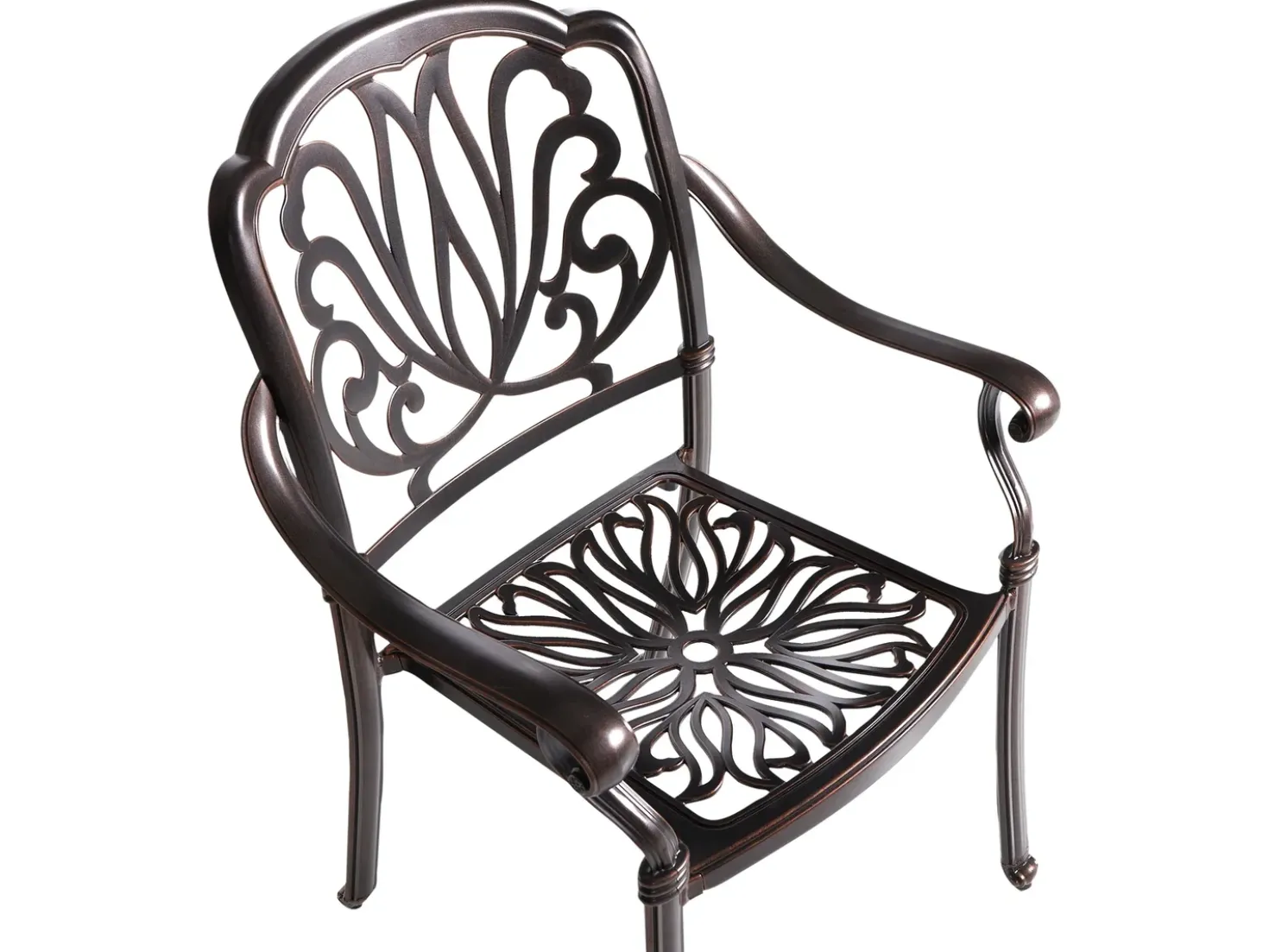 Set da pranzo da giardino 4 posti ANCONA con cuscini Metallo Marrone scuro