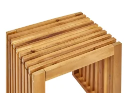 Set da pranzo da giardino con panche e sgabelli 6 posti BELLANO Legno d'acacia Marrone