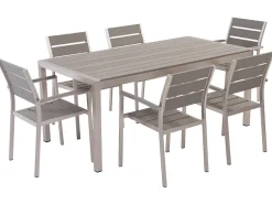 Set da pranzo da giardino 6 posti VERNIO Grigio