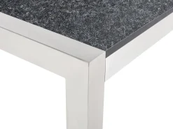 Set da pranzo da giardino 8 posti GROSSETO Piastra tripla Granito fiammato Nero/Beige