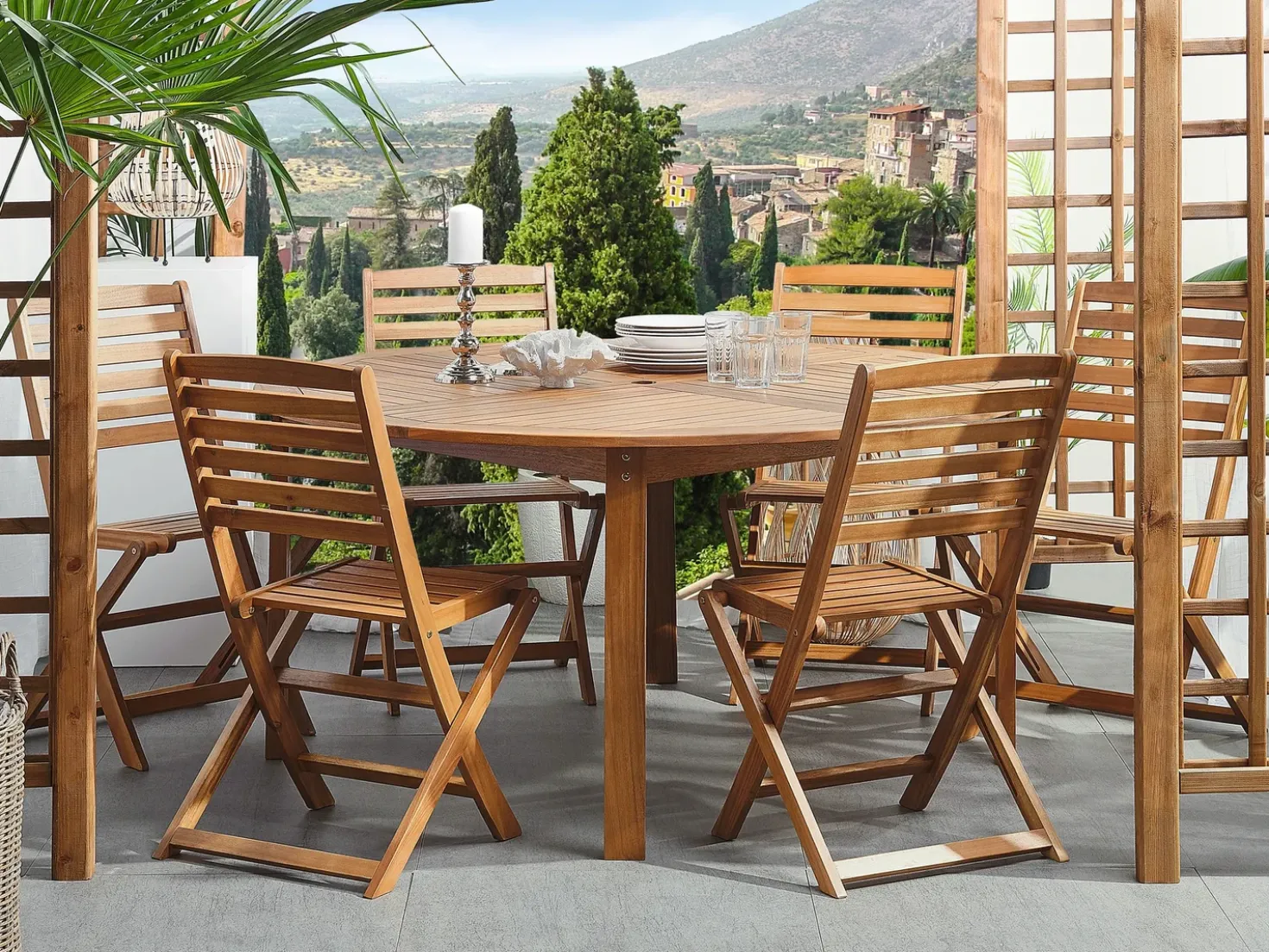 Set da pranzo da giardino 6 posti TOLVE Legno d'acacia Marrone