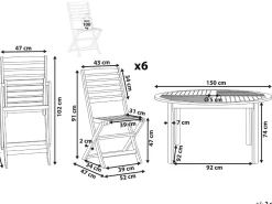 Set da pranzo da giardino 6 posti TOLVE Legno d'acacia Marrone