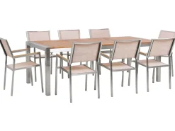Set da pranzo da giardino 8 posti GROSSETO Legno d'eucalipto Marrone/Beige