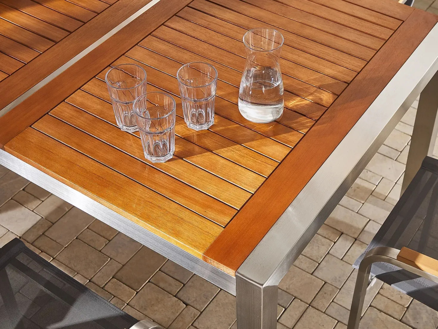 Set da pranzo da giardino 8 posti GROSSETO Legno d'eucalipto Marrone/Beige
