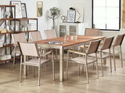 Set da pranzo da giardino 8 posti GROSSETO Legno d'eucalipto Marrone/Beige