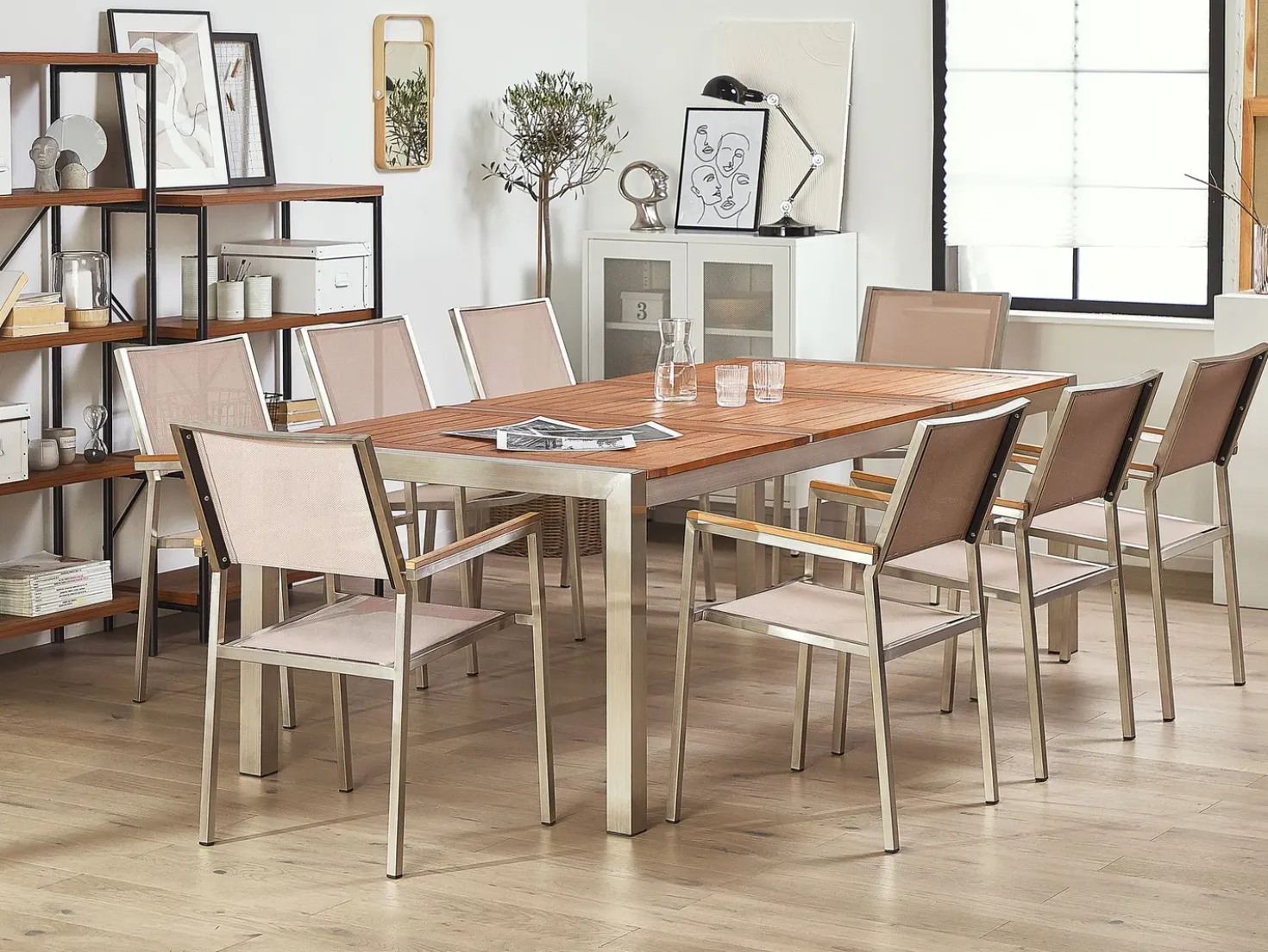 Set da pranzo da giardino 8 posti GROSSETO Legno d'eucalipto Marrone/Beige