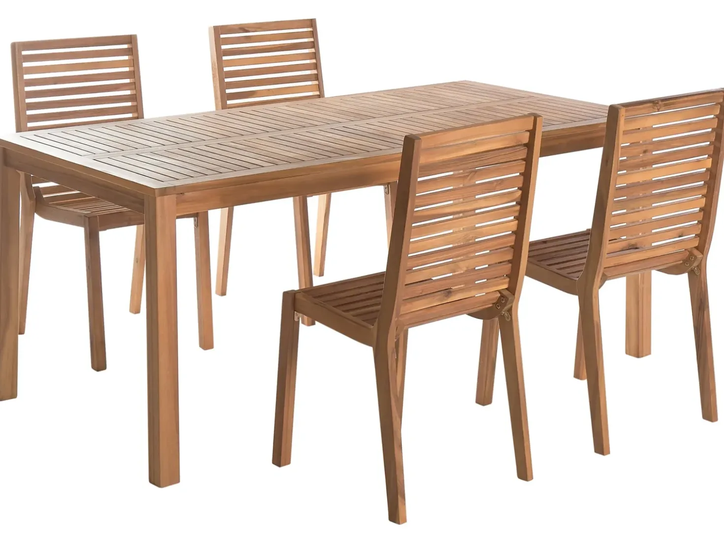 Set da pranzo da giardino 4 posti OMBRIANO Legno di acacia certificato Marrone chiaro