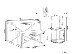 Set da pranzo FLIXTON Marrone chiaro 4 posti