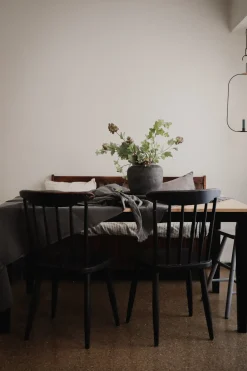 Set da pranzo GEORGIA Legno Marrone/Nero 6 posti