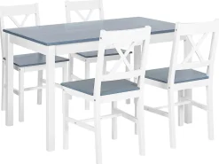 Set da pranzo MOANA Legno di pino Bianco 4 posti