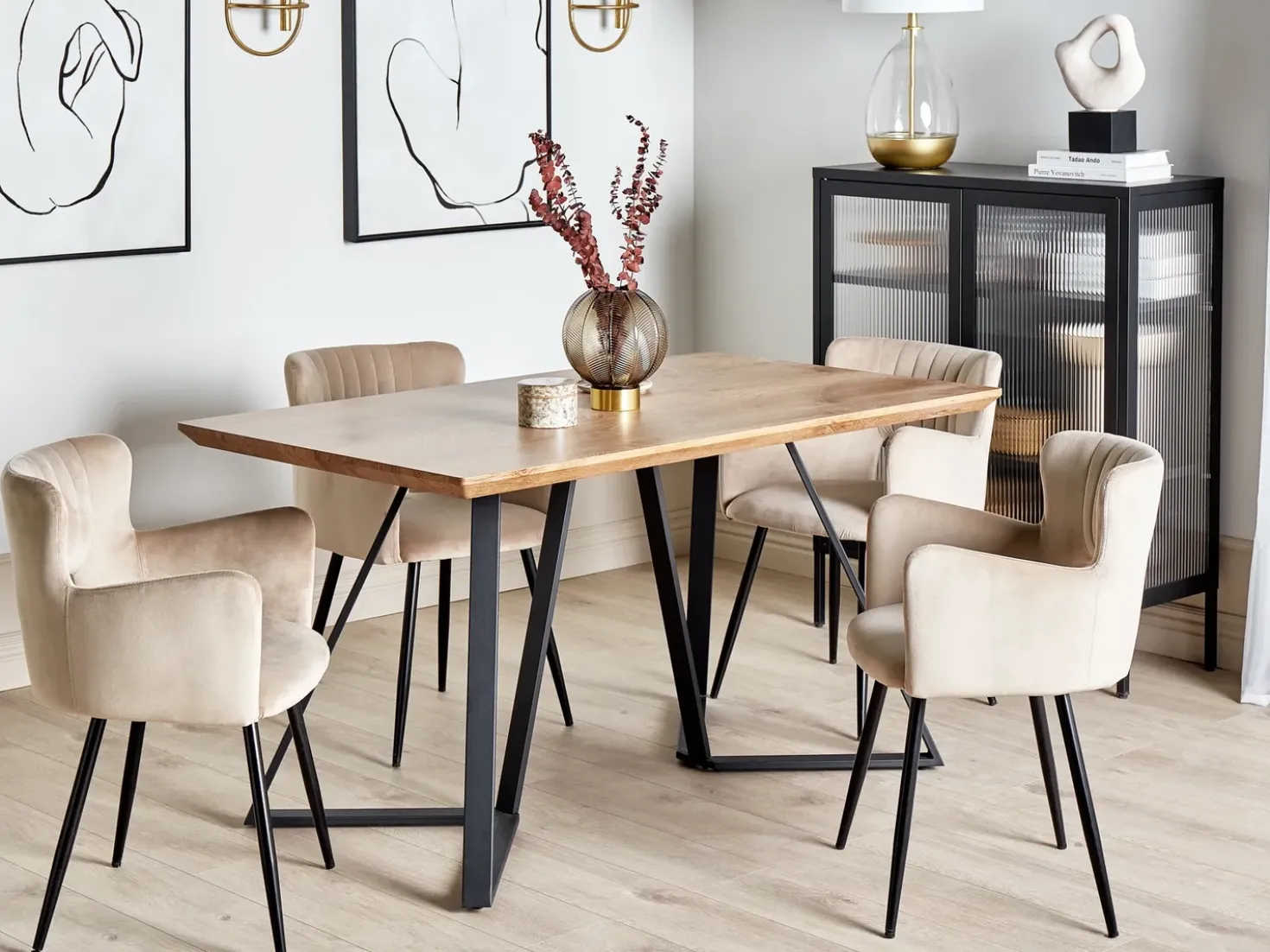 Set da pranzo UPTON Marrone chiaro 2 posti