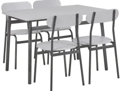 Set da pranzo VELDEN Grigio chiaro 4 posti