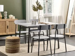 Set da pranzo VELDEN Grigio chiaro 4 posti