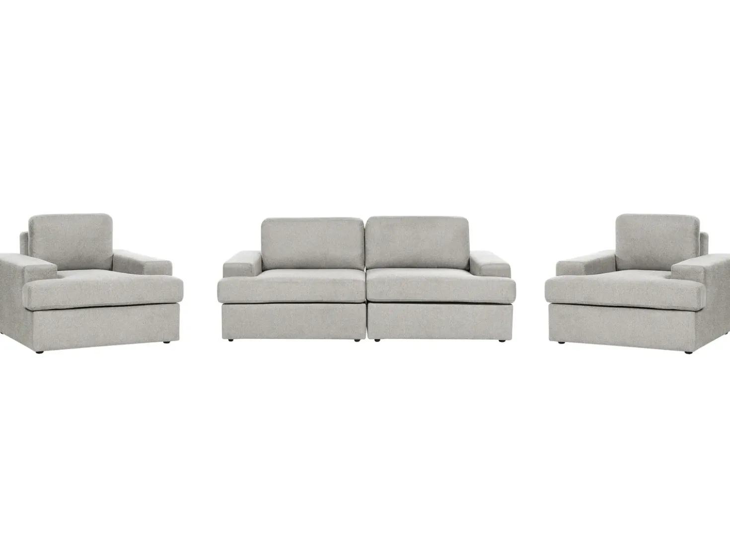 Set da salotto 5 posti ALLA Tessuto Grigio chiaro