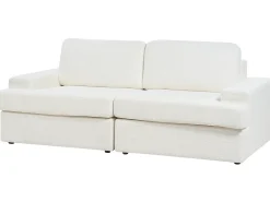 Set da salotto 5 posti ALLA Bouclé Bianco sporco