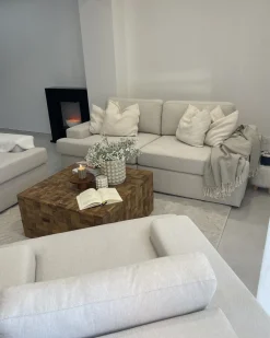 Set da salotto 5 posti ALLA Tessuto Beige chiaro