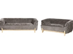 Set da salotto 5 posti ALNOR Ciniglia Marrone