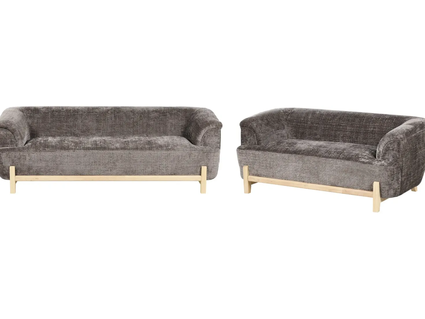 Set da salotto 5 posti ALNOR Ciniglia Marrone