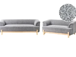Set da salotto 5 posti ALNOR Tessuto Grigio scuro