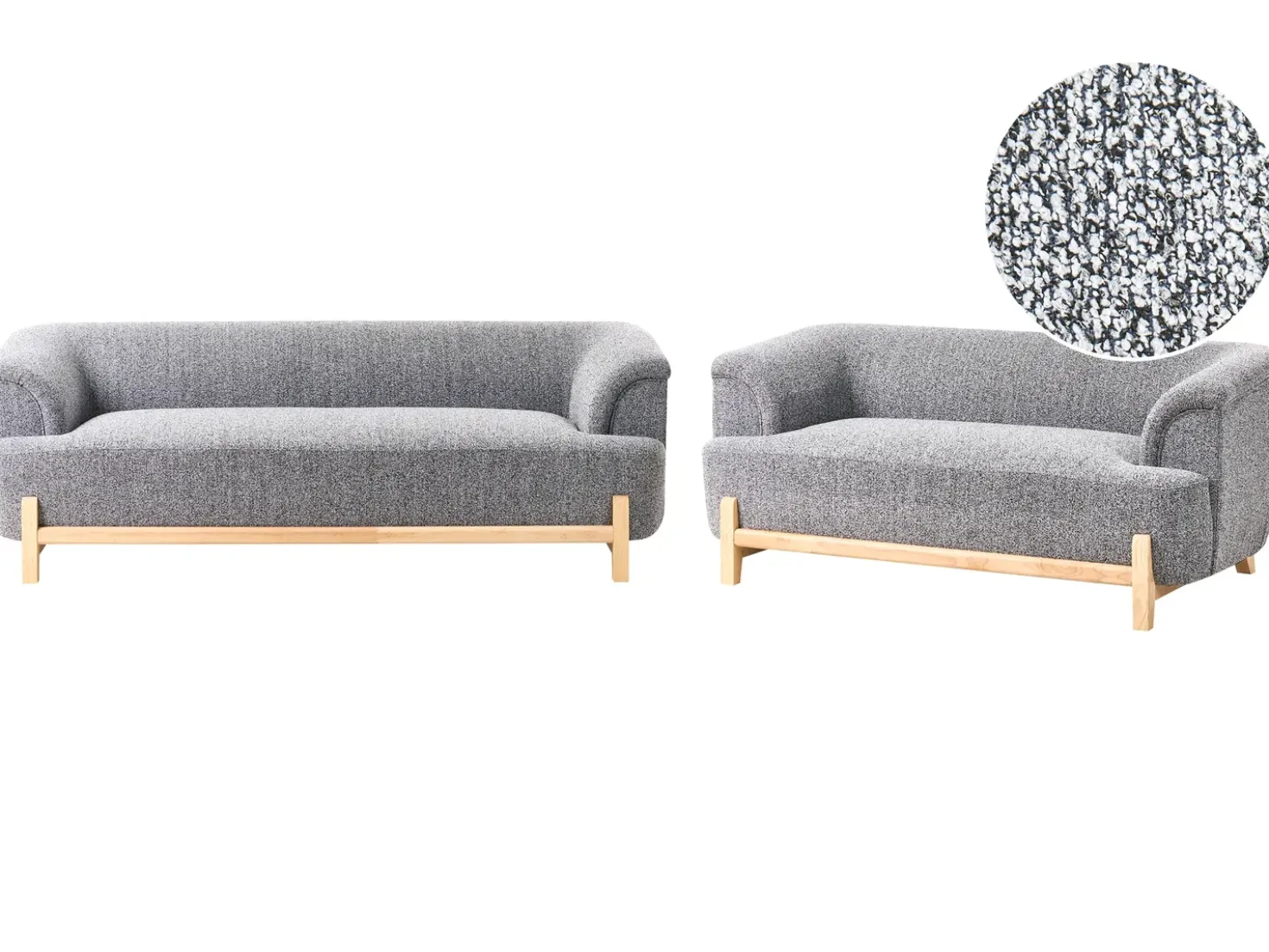 Set da salotto 5 posti ALNOR Tessuto Grigio scuro